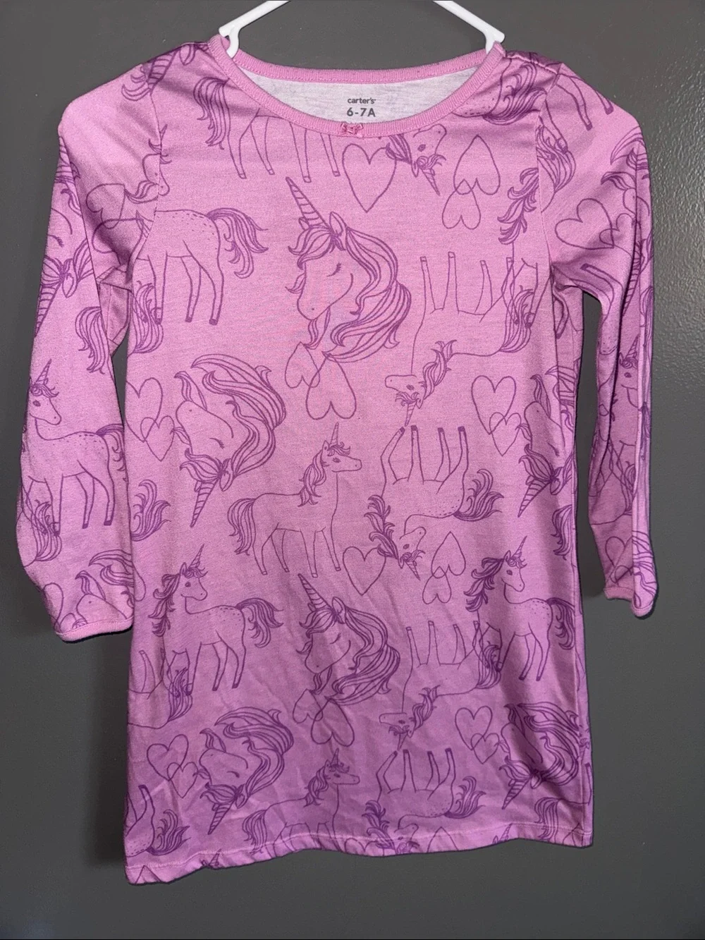 Carter's Pink and Purple Unicorn Long-Sleeve Nightgown